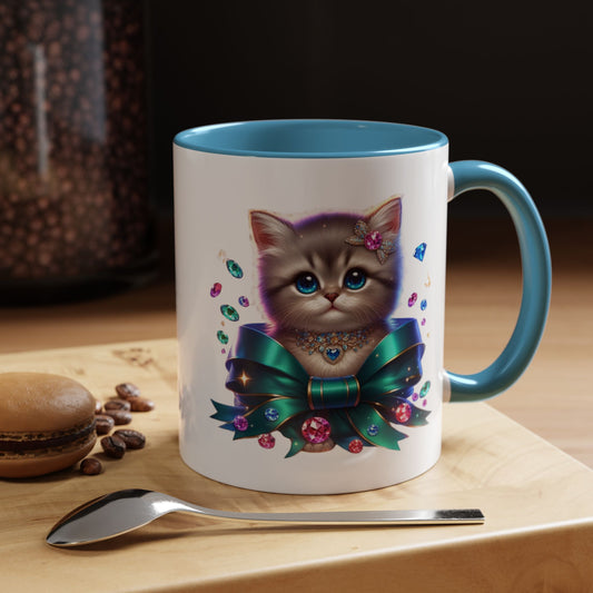 Cute Cat Accent Mug - Perfect Gift for Cat Lovers, Animal Enthusiasts, Birthdays, Housewarmings, Pet Adoption Celebrations