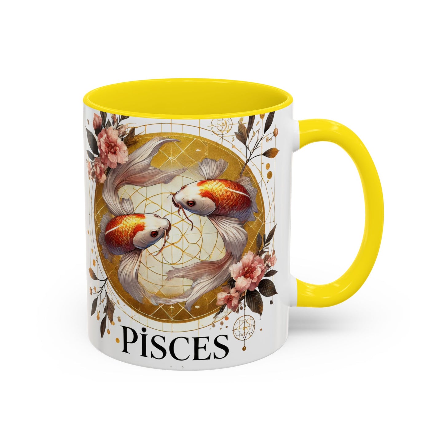 Pisces Goldfish Accent Coffee Mug – Zodiac Astrology Gift for Fish Lovers