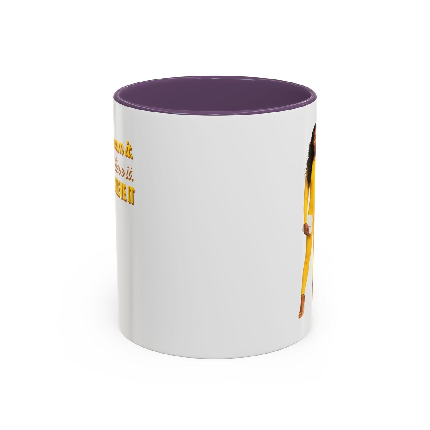 Inspiring Accent Coffee Mug - Dream It, Believe It, Achieve It, Motivational Gift, Coffee Lovers, Home Office Decor