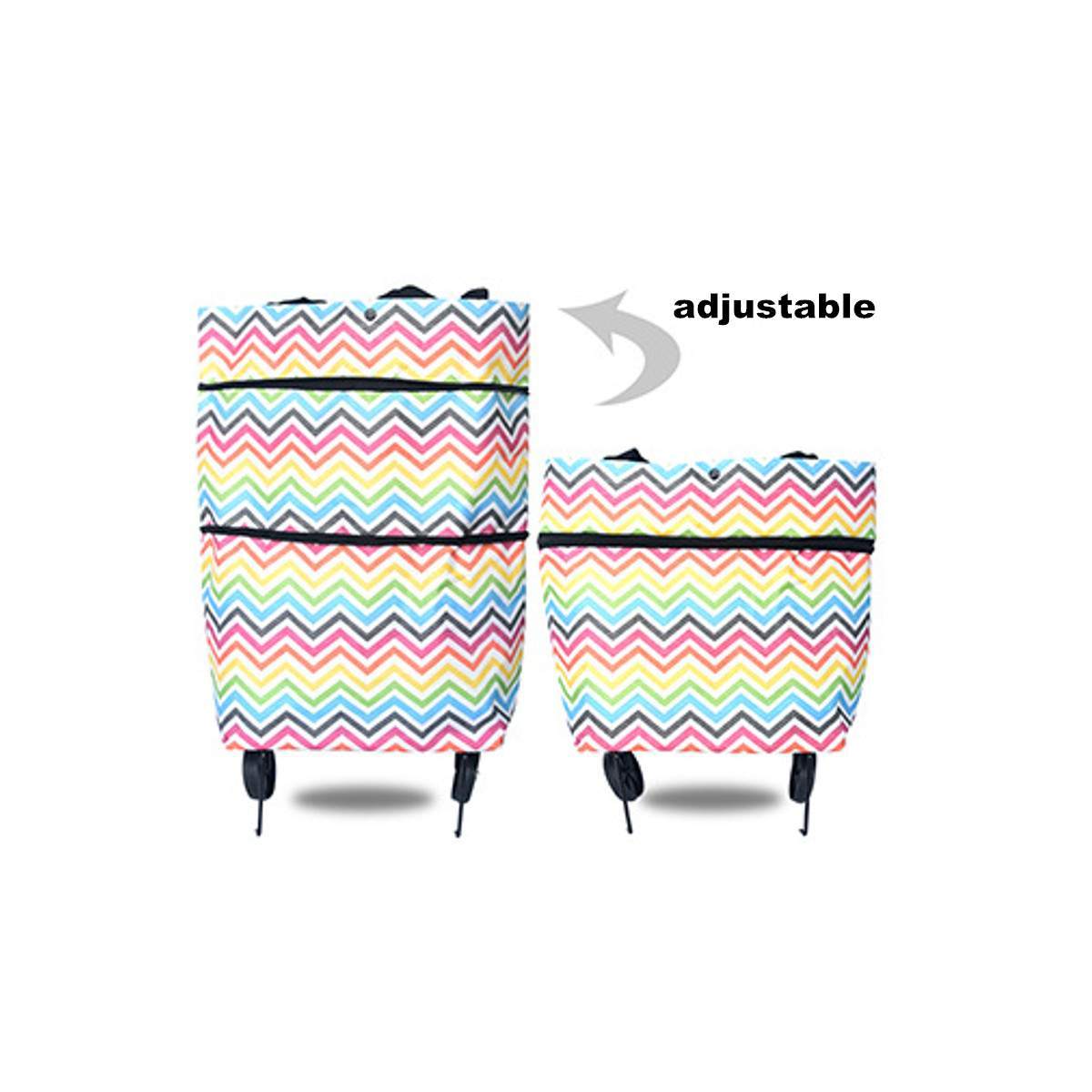 2 in 1 Foldable Shopping Cart with Wheels Premium Oxford Fabric Multifunction Shopping Bag Organizer High Capacity Store Hive UNIjuntos