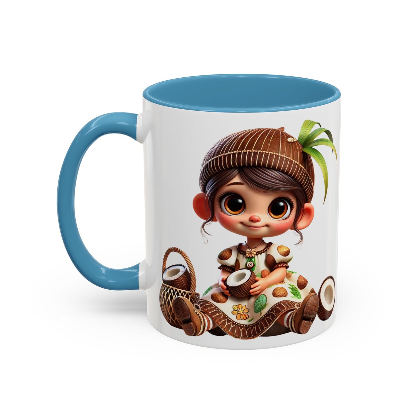Whimsical Coconut Character Coffee Mug - 11oz & 15oz