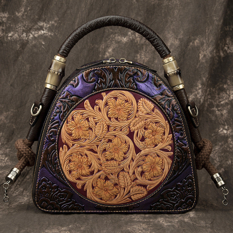 Large-Capacity Cowhide Handbag Leather Soft Leather European Beauty Bag Messenger Bag