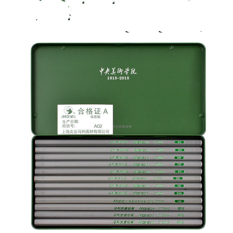 Soft, Medium And Hard Charcoal Box With Drawing Pencil Set