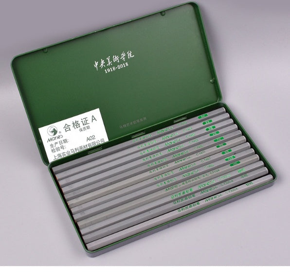 Soft, Medium And Hard Charcoal Box With Drawing Pencil Set