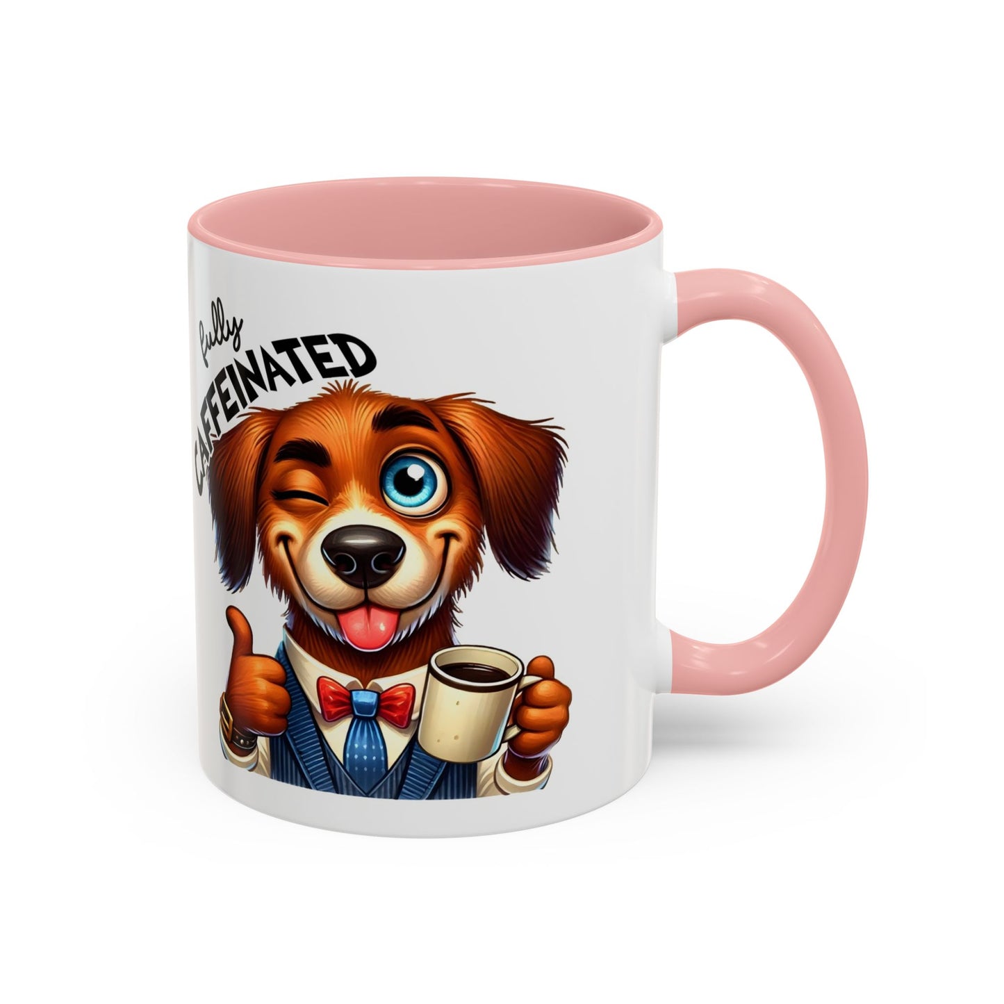 Caffeinated Dog Mug, Funny Pet Lover Coffee Cup, Gift for Dog Owners, Cute Animal Drinkware, Whimsical Home Decor