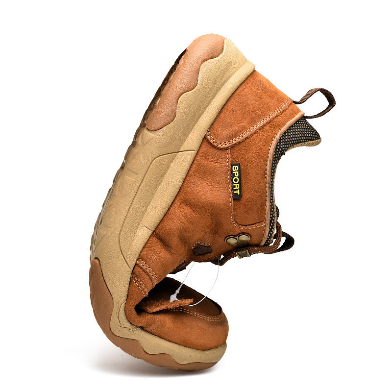 Casual Leather Shoes Travel Wear-resistant Hiking Shoes