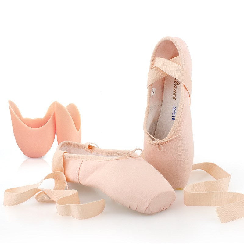 Girls' Flat Ballet Shoes With Satin Straps