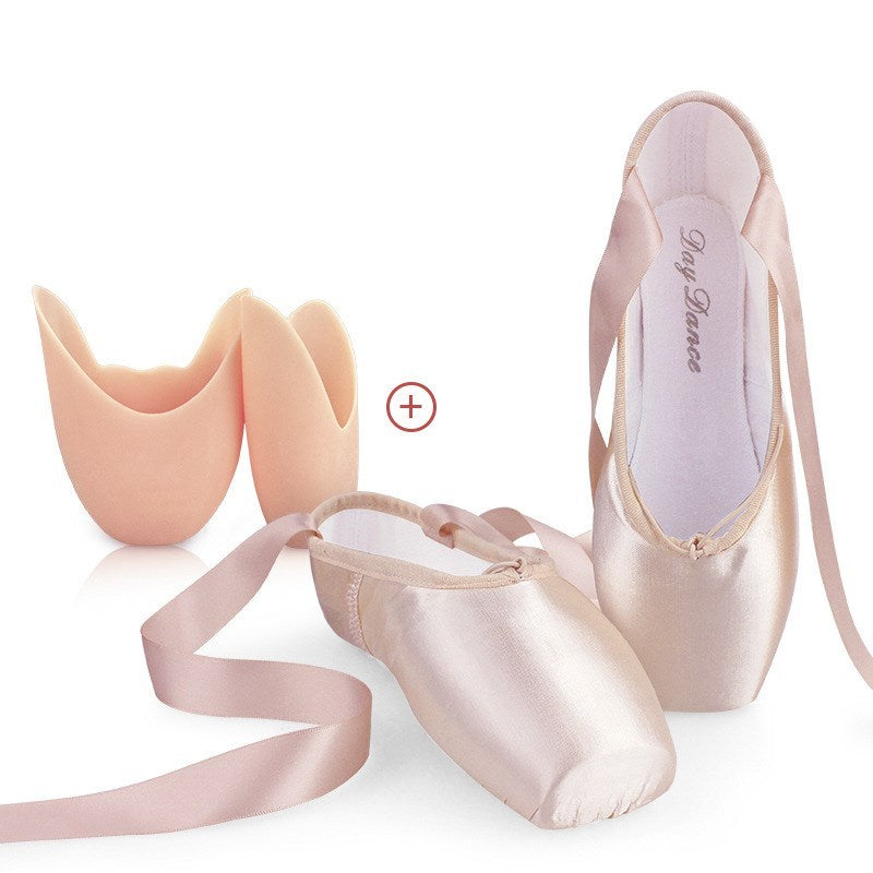 Girls' Flat Ballet Shoes With Satin Straps