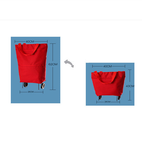 Home Folding Tug Bag Wheel Shopping Travel Bag  Shopping Cloth Bag Luggage Bag Folding Shopping Bag