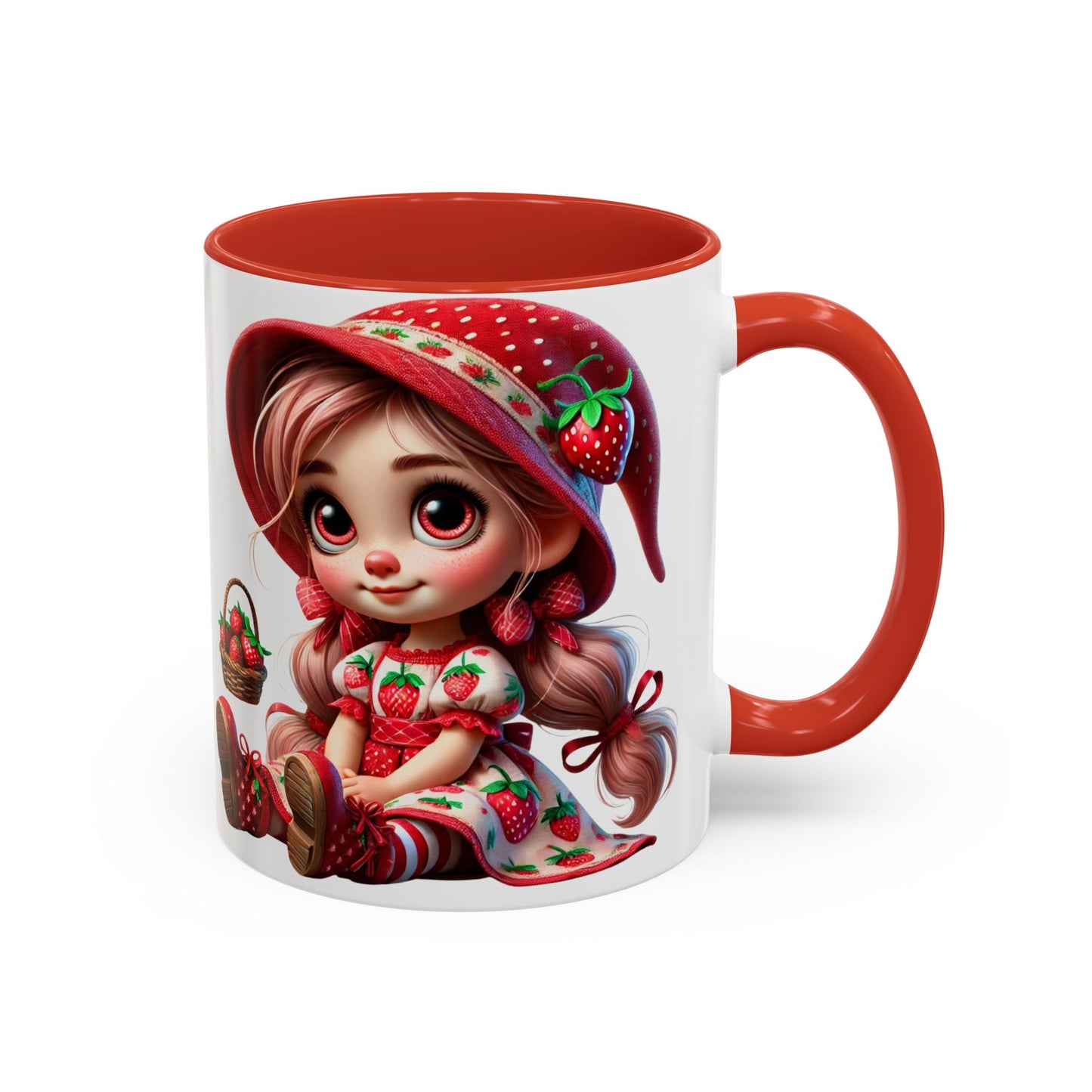 Cute Strawberry Girl Coffee Mug - 11 & 15 oz Accent Mugs for Tea Lovers