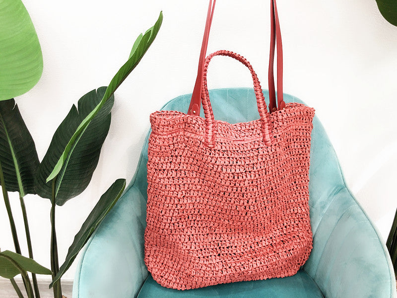 Post Crochet Women's Summer Straw Woven Bag Shoulder Bag