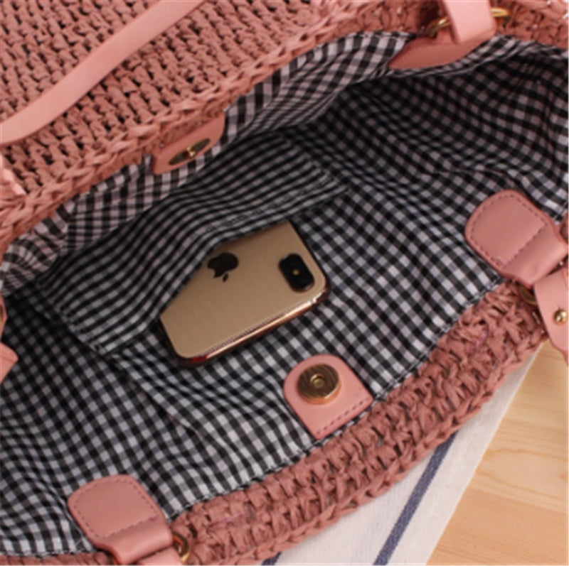Post Crochet Women's Summer Straw Woven Bag Shoulder Bag