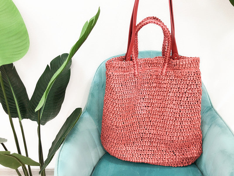 Post Crochet Women's Summer Straw Woven Bag Shoulder Bag