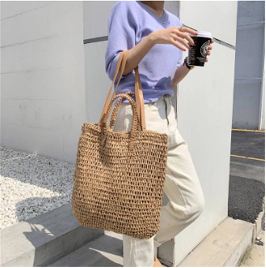 Post Crochet Women's Summer Straw Woven Bag Shoulder Bag