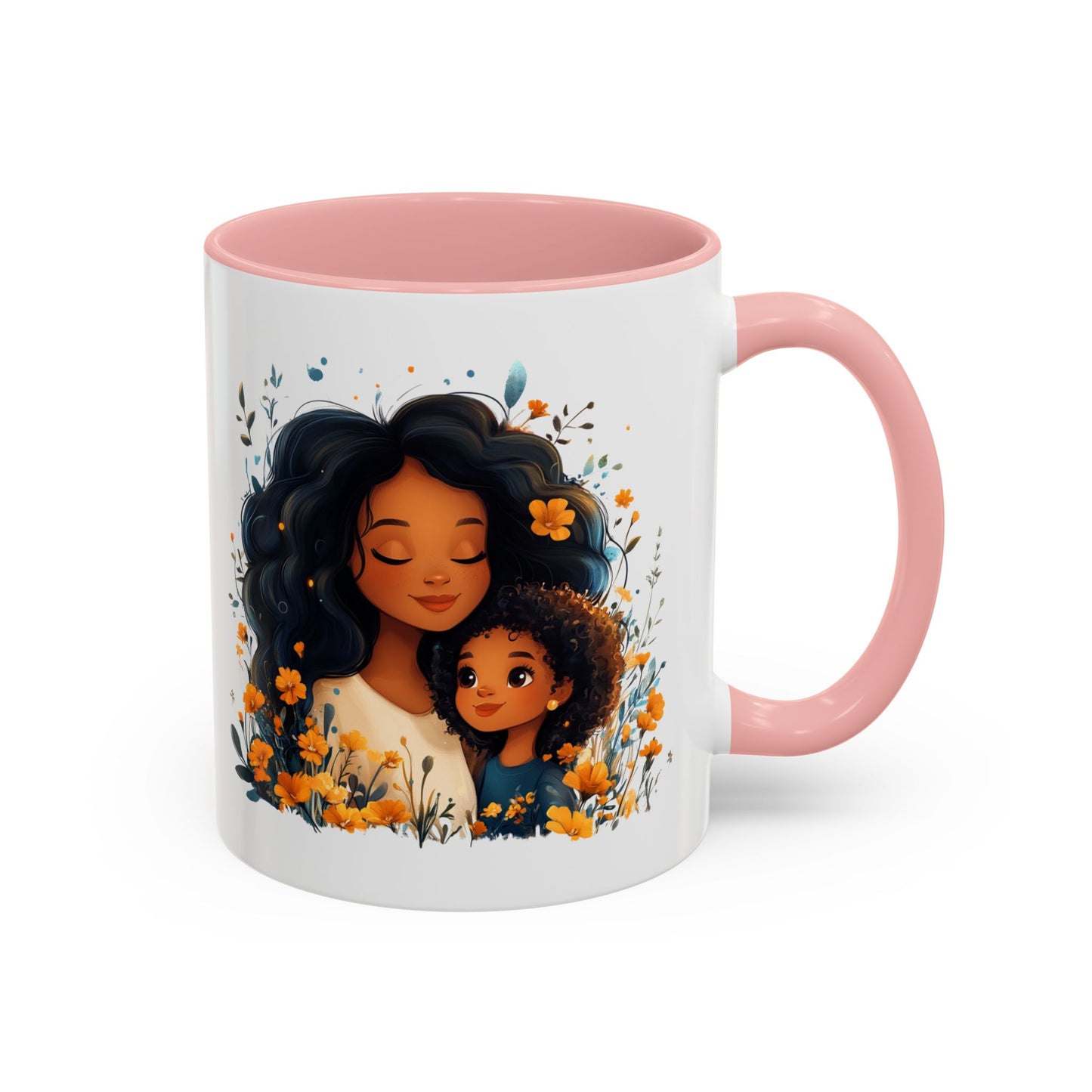 Floral Mom and Daughter Coffee Mug, Mother's Day Gift, Family Bonding, Tea Cup, Inspirational Mug, Cozy Drinkware