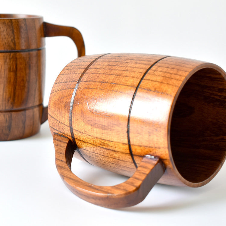 Retro Handle Mug Export Original Single Whole Wooden Mug Body Wooden Beer Mug Milk Water Cup