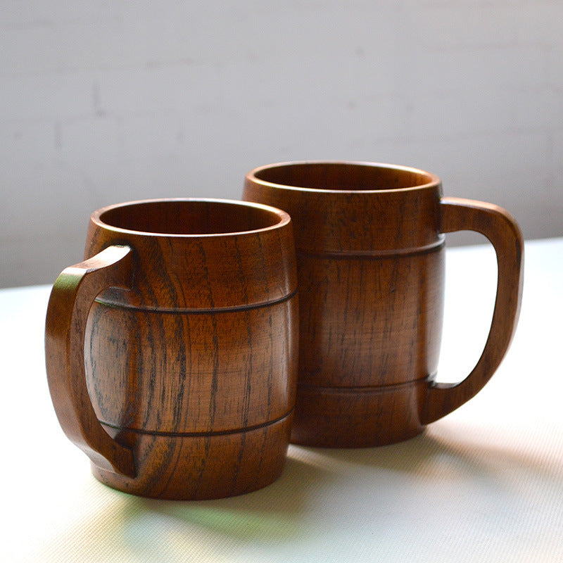 Retro Handle Mug Export Original Single Whole Wooden Mug Body Wooden Beer Mug Milk Water Cup