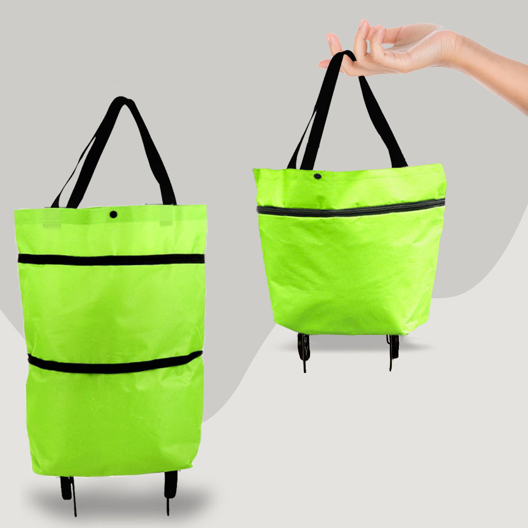 2 in 1 Foldable Shopping Cart with Wheels Premium Oxford Fabric Multifunction Shopping Bag Organizer High Capacity Store Hive UNIjuntos