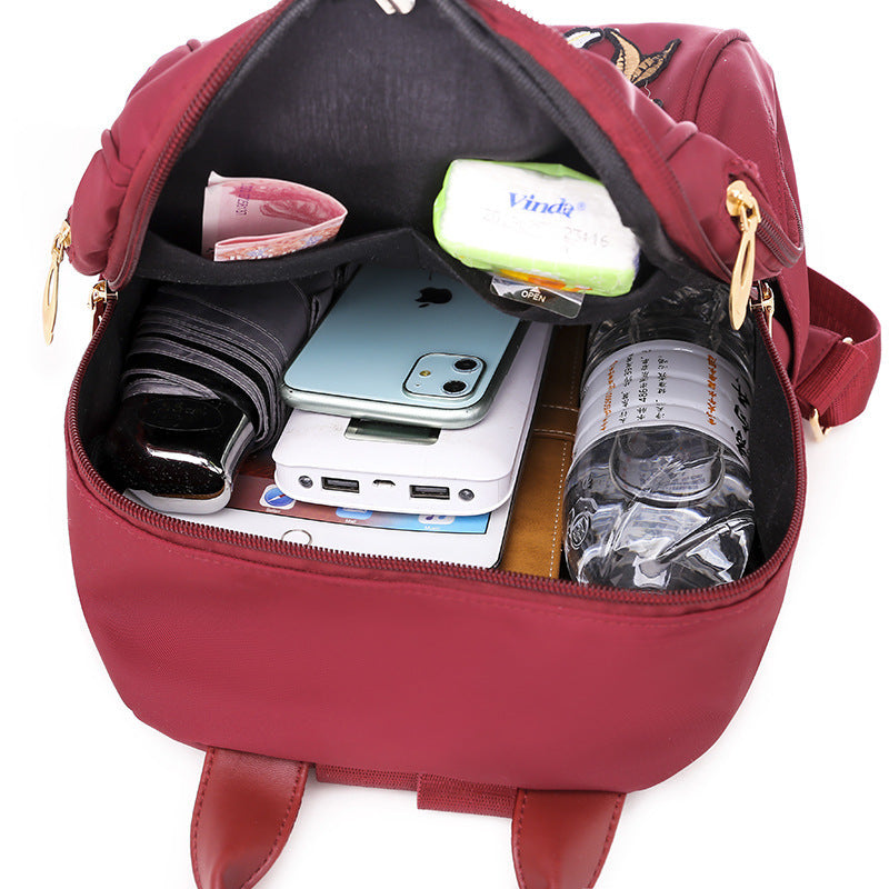 New Retro Chinese Style Embroidered Women'S Backpack, Oxford Cloth Multi-Purpose Fashion Casual Women'S Bag