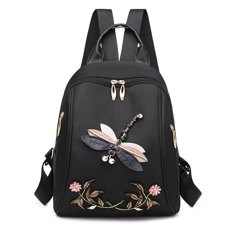 New Retro Chinese Style Embroidered Women'S Backpack, Oxford Cloth Multi-Purpose Fashion Casual Women'S Bag
