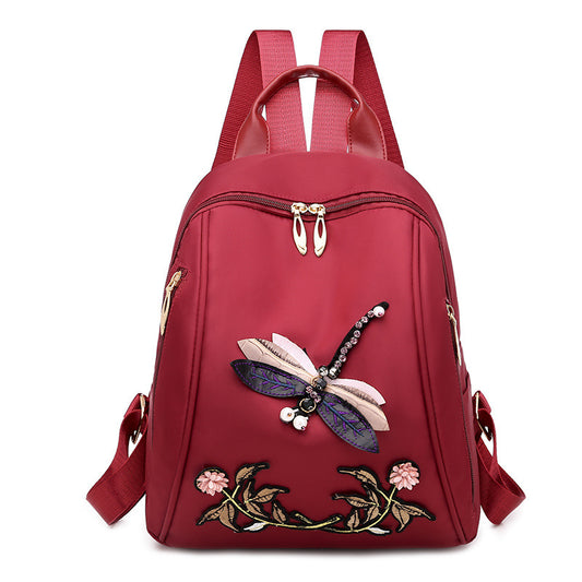 New Retro Chinese Style Embroidered Women'S Backpack, Oxford Cloth Multi-Purpose Fashion Casual Women'S Bag