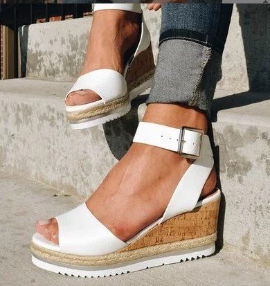 Amazon Independent Station Europe And The United States Leisure Trifle Bottom Wedge Sandals Cross-Border Women'S Shoes Large Size Sandals Women