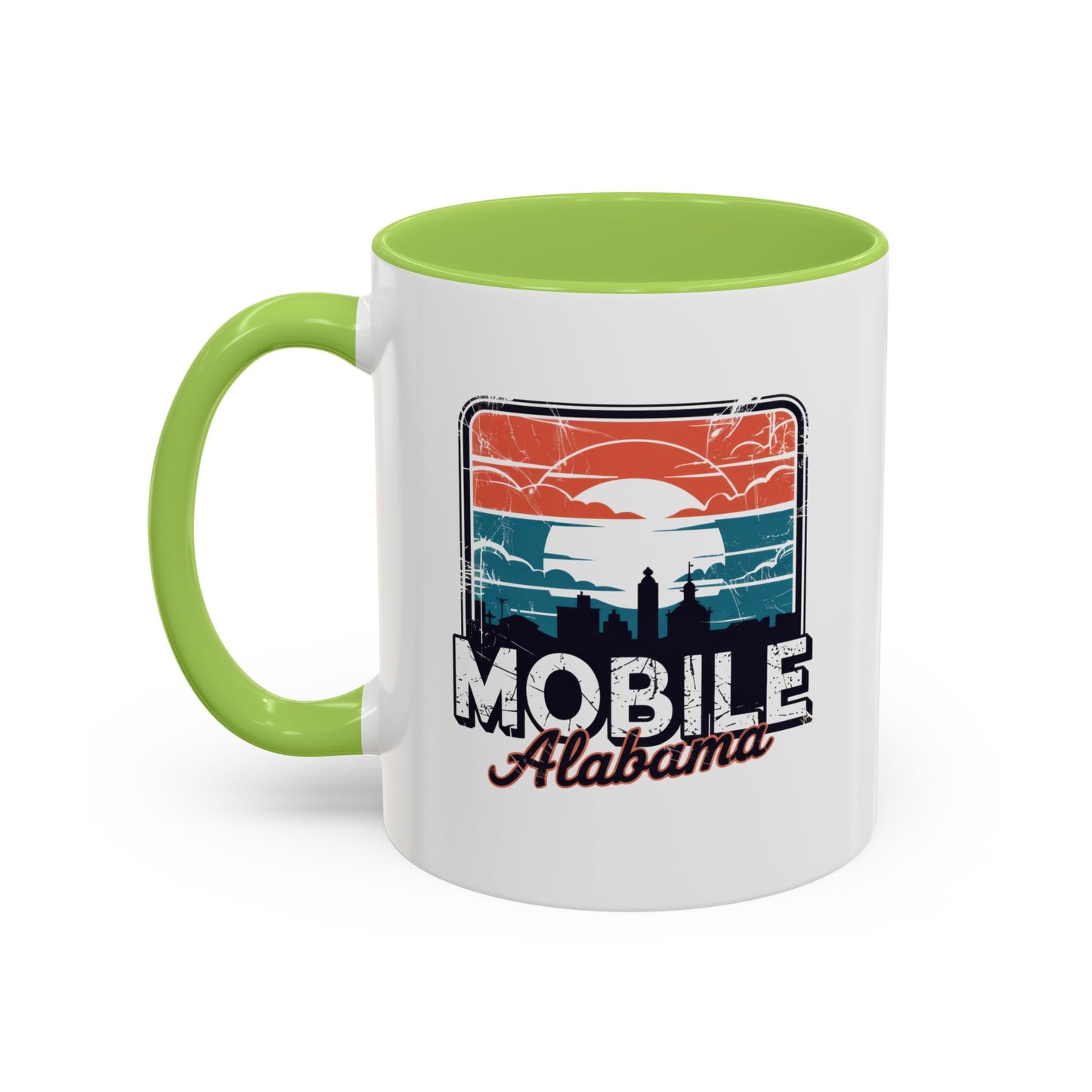 Mobile Alabama Sunset Accent Coffee Mug – Perfect Gift for Travelers, Coffee Lovers, Souvenir, Home Decor, Unique Mug