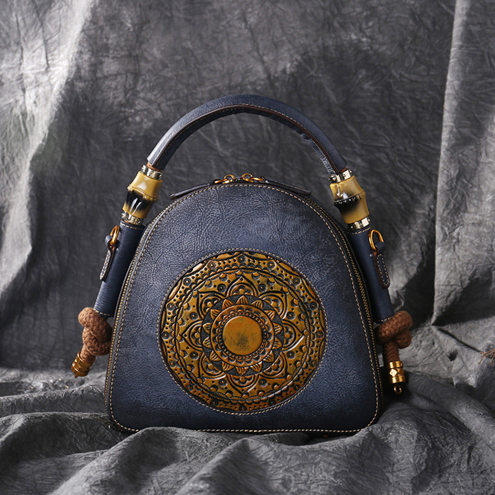 Leather Women's Bag Retro Head Leather
