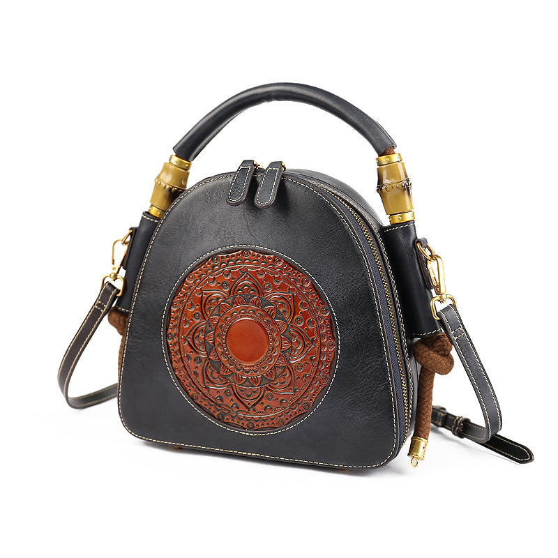 Leather Women's Bag Retro Head Leather