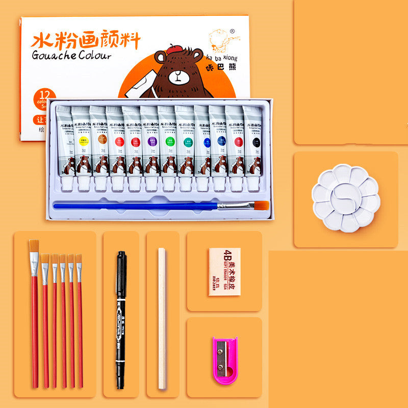 Gouache Pigment Set 24 Solid Watercolor Painting Tools