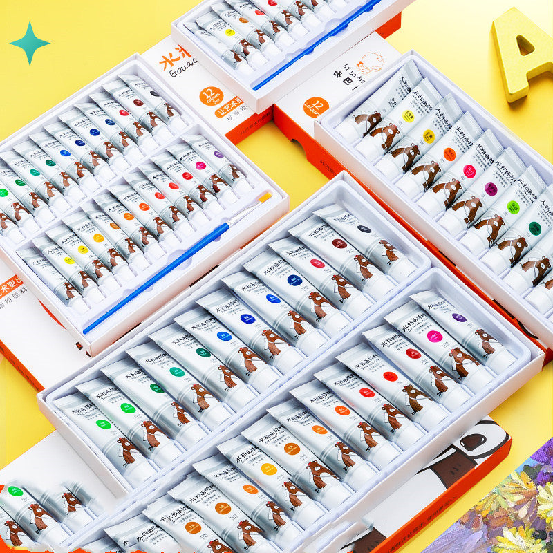 Gouache Pigment Set 24 Solid Watercolor Painting Tools