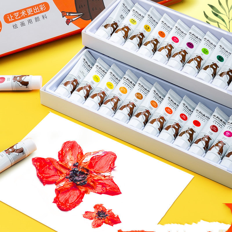 Gouache Pigment Set 24 Solid Watercolor Painting Tools