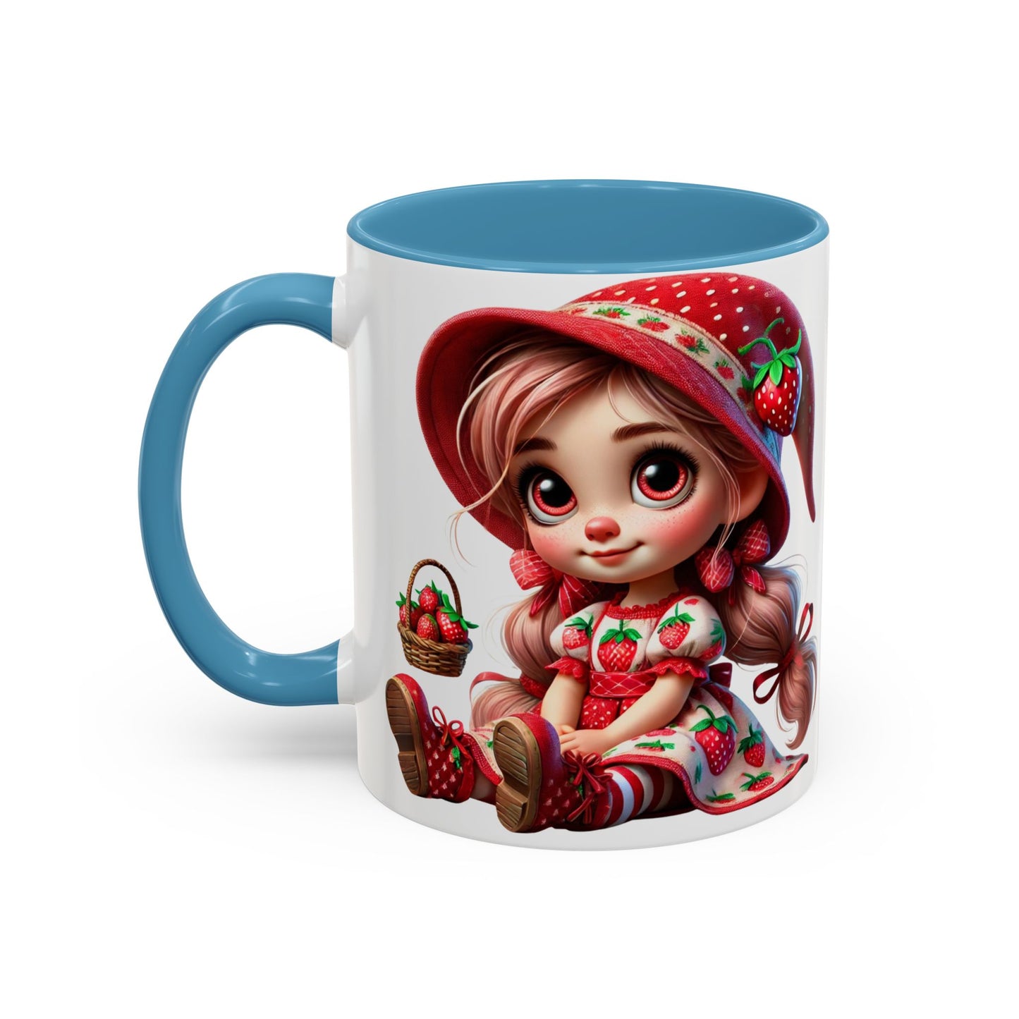 Cute Strawberry Girl Coffee Mug - 11 & 15 oz Accent Mugs for Tea Lovers