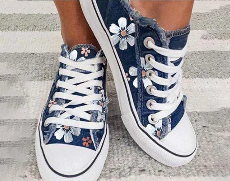 Spring And Autumn Single Shoes Korean Denim Canvas Shoes Store Hive UNIjuntos