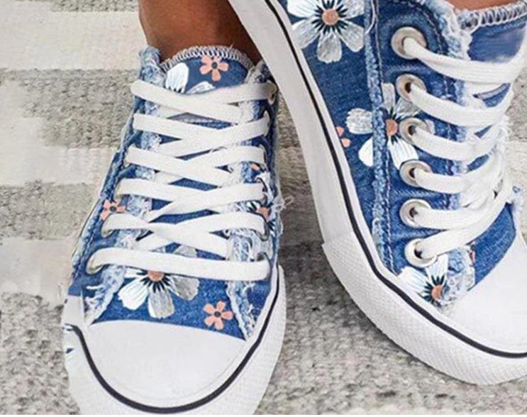 Spring And Autumn Single Shoes Korean Denim Canvas Shoes Store Hive UNIjuntos