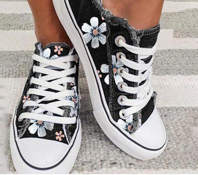 Spring And Autumn Single Shoes Korean Denim Canvas Shoes Store Hive UNIjuntos