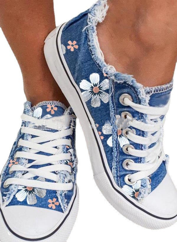 Spring And Autumn Single Shoes Korean Denim Canvas Shoes Store Hive UNIjuntos