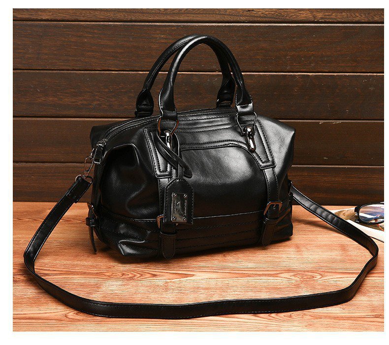 Shoulder Messenger Portable Boston Bag Single Shoulder Bag Soft Leather Trendy Bag