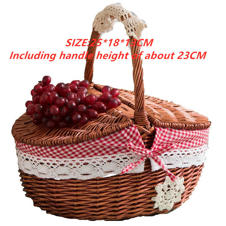 Idyllic fruit basket picnic basket