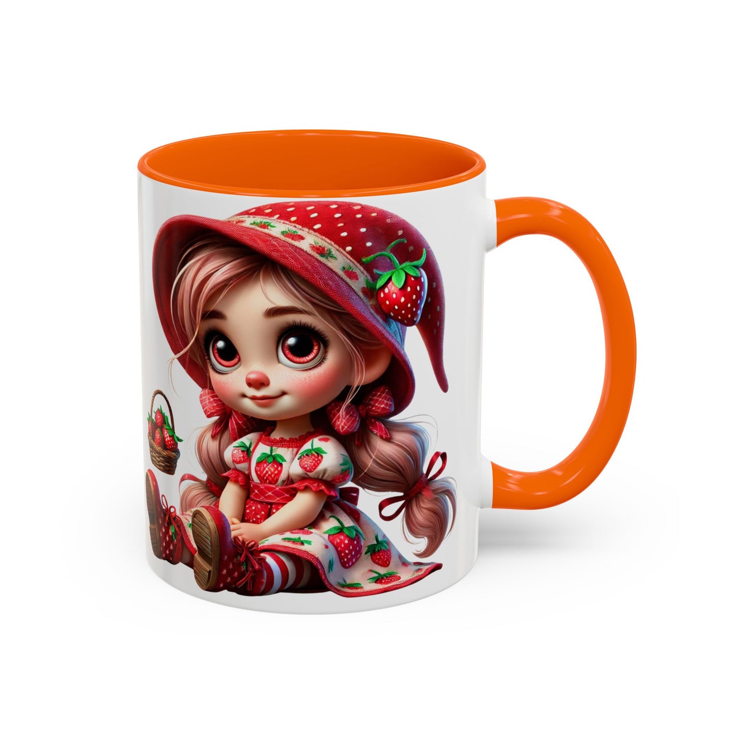Cute Strawberry Girl Coffee Mug - 11 & 15 oz Accent Mugs for Tea Lovers