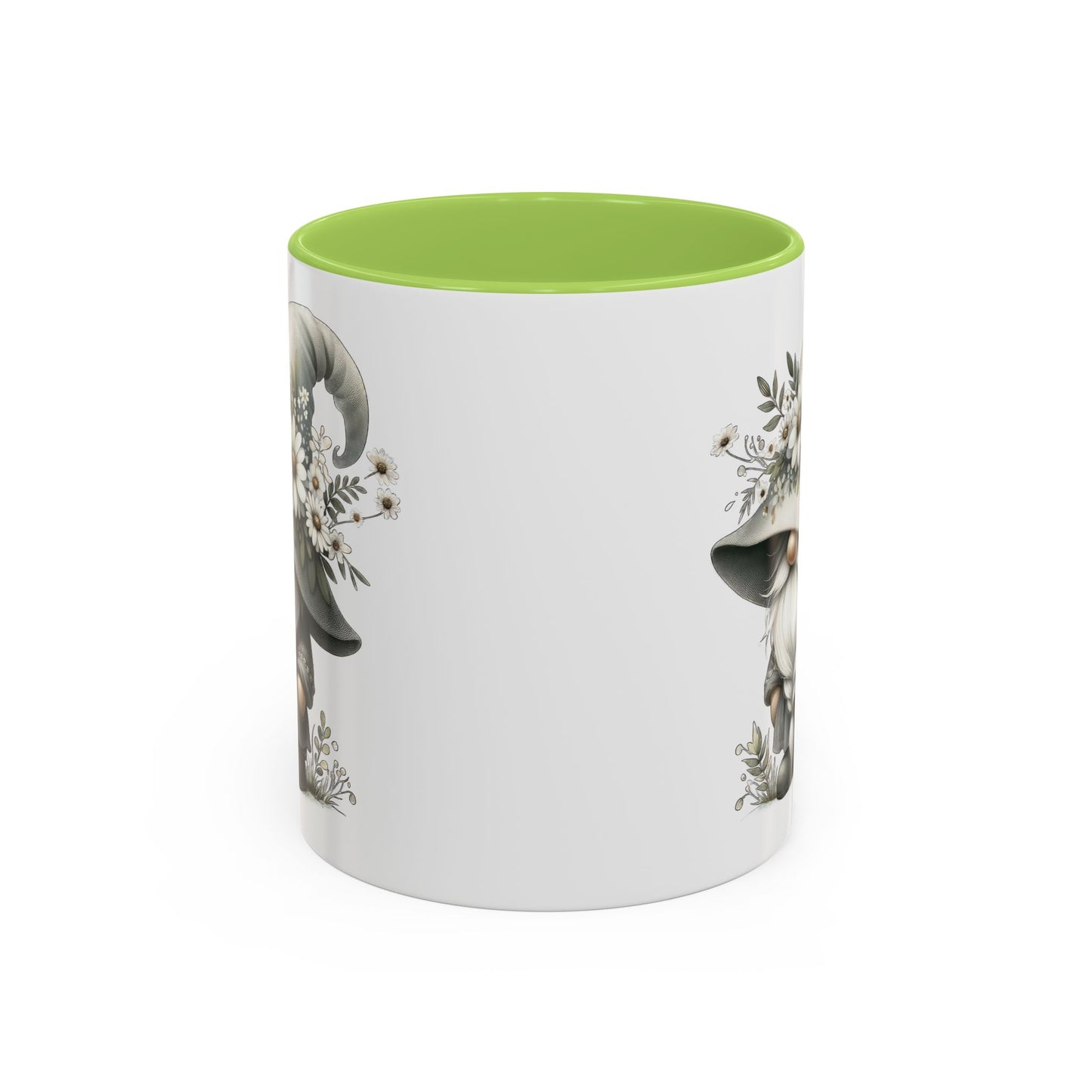 Whimsical Gnome Coffee Mug, Cute Floral Mug, Gift for Garden Lovers, Accent Mug for Coffee, Tea, and Hot Cocoa