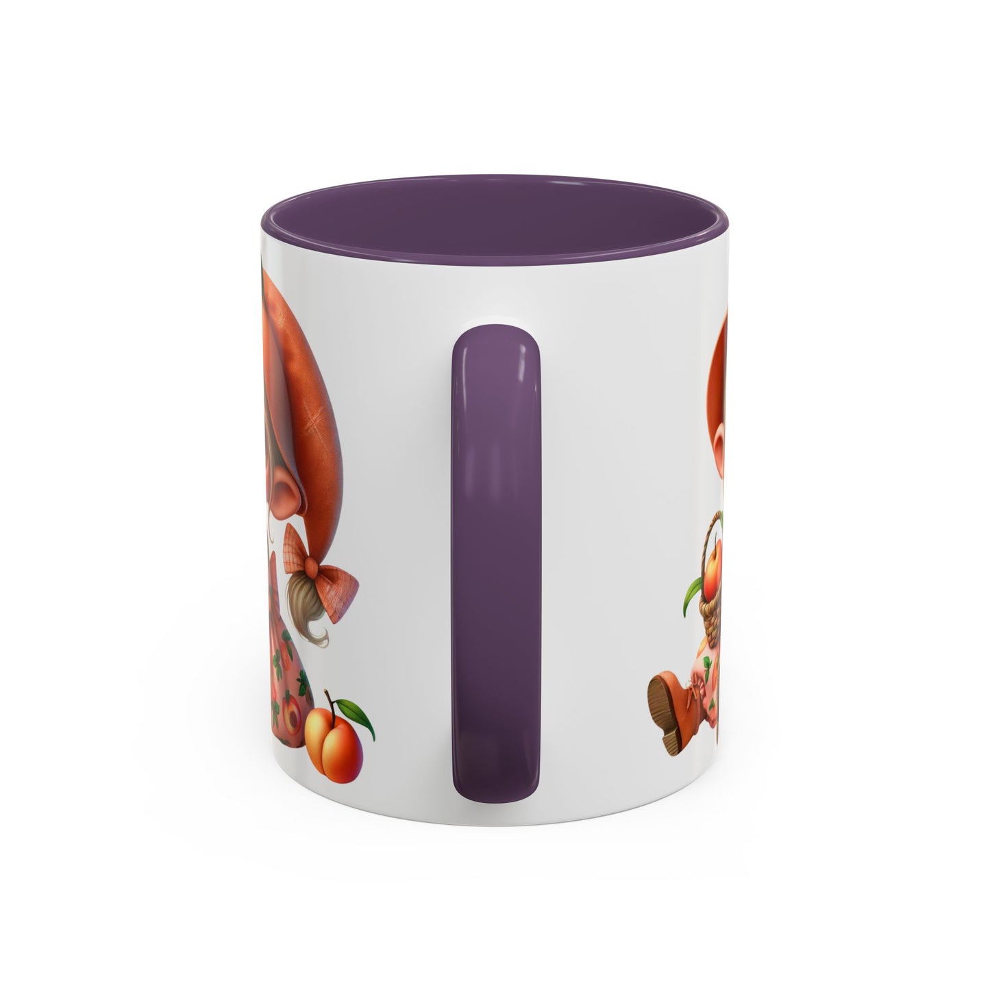 Cute Peach Character Accent Coffee Mug - 11 & 15oz