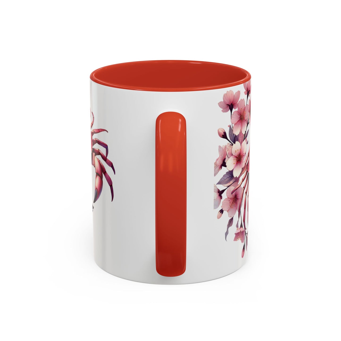 Artistic Crab & Cherry Blossom Mug - 11 & 15oz Accent Coffee Cup