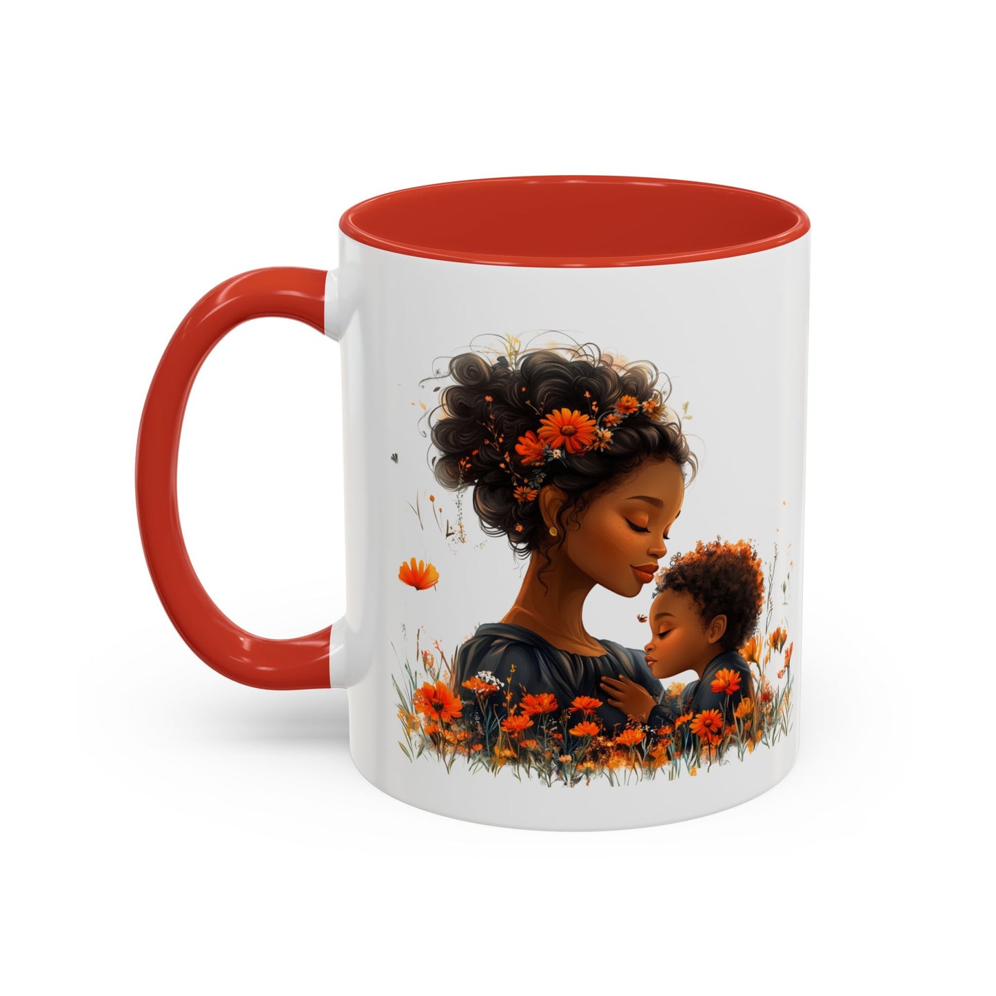 Floral Mom and Child Coffee Mug - Perfect Gift for Mother's Day, Family Moments, Tea Lover, Floral Decor, Kitchenware