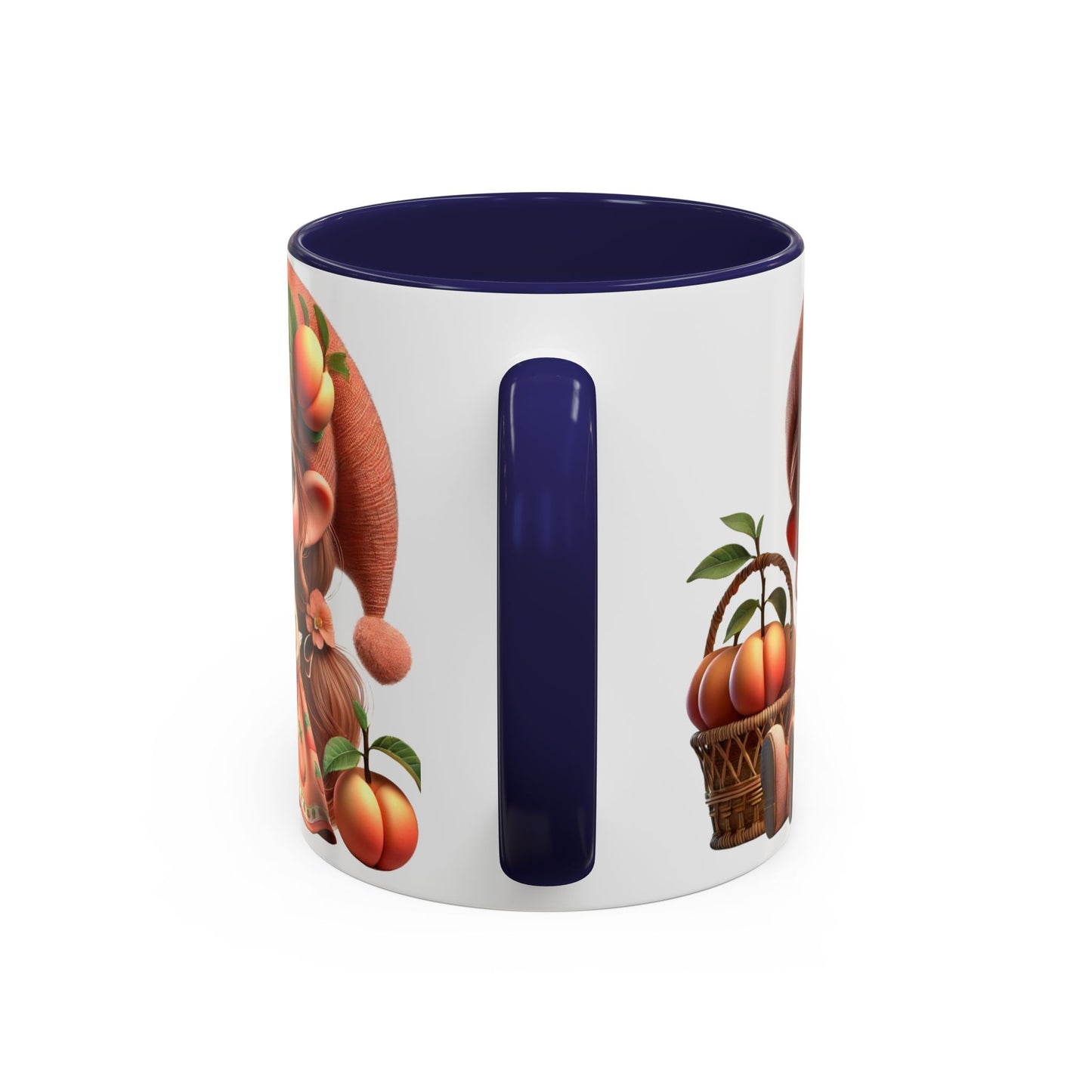 Cute Peach Character Accent Coffee Mug - Ideal for Cozy Mornings