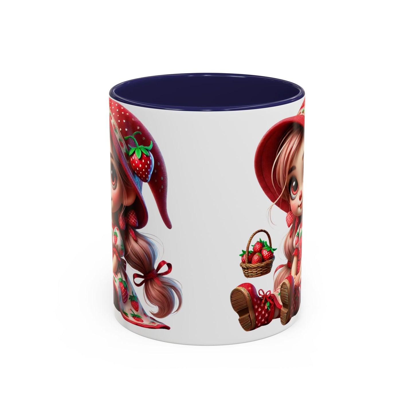 Cute Strawberry Girl Coffee Mug - 11 & 15 oz Accent Mugs for Tea Lovers