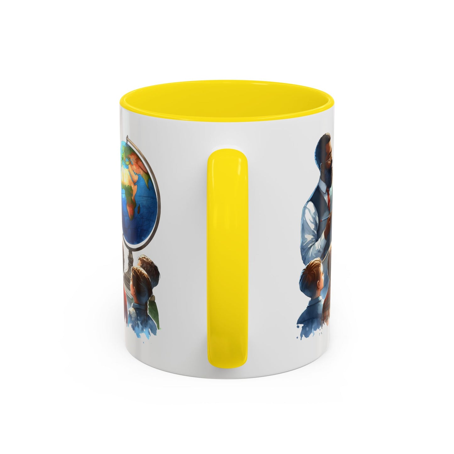 World Teacher Accent Coffee Mug - Inspiring Gift for Educators, Classroom Decor, Study Sessions, Teacher Appreciation, Travel Enthusiasts