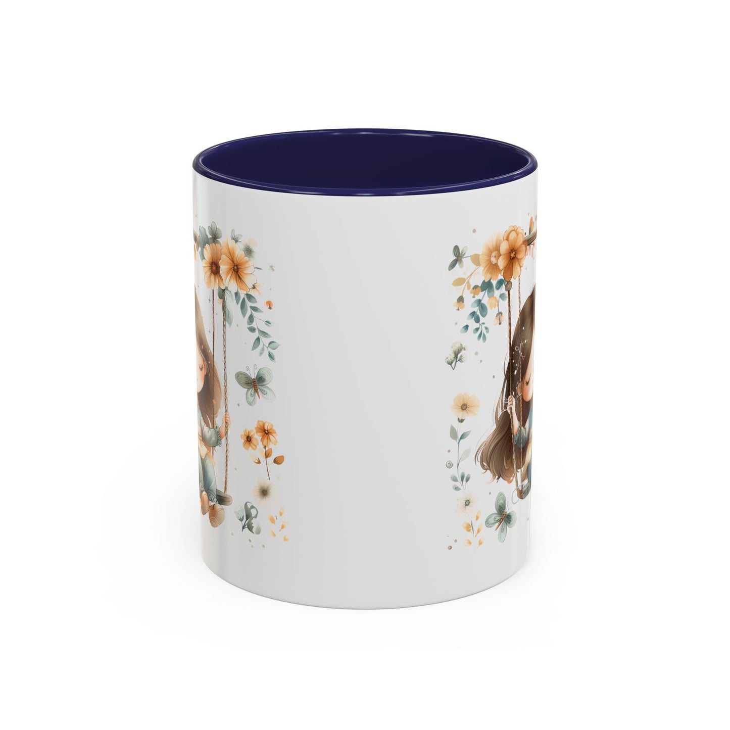 Whimsical Floral Swing Accent Coffee Mug, Cute Gift for Tea Lovers, Cozy Home Decor, Ideal for Birthdays, Mother’s Day, Girlfriend Gift