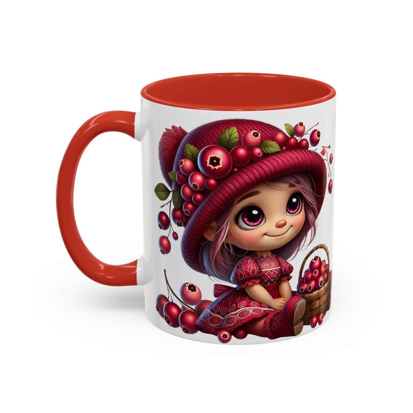 Whimsical Berry Girl Coffee Mug - Cute 11oz & 15oz Designs
