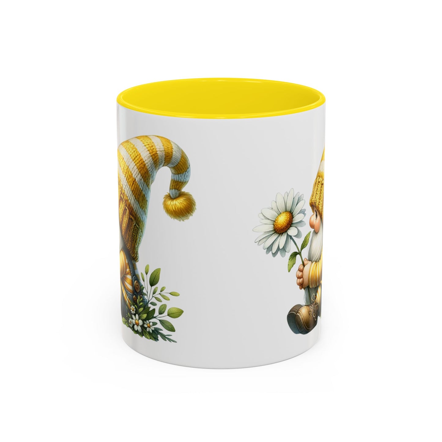 Whimsical Gnome Coffee Mug, Cute Gnome Cup for Garden Lovers, Spring Decor, Gift for Her, Coffee Lover's Mug, Unique Flower Mug